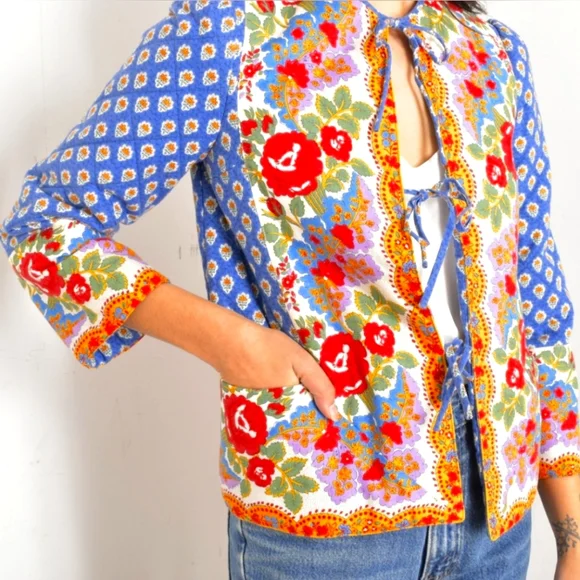 1980S FRENCH PROVENÇAL QUILTED JACKET - Picture 4 of 13